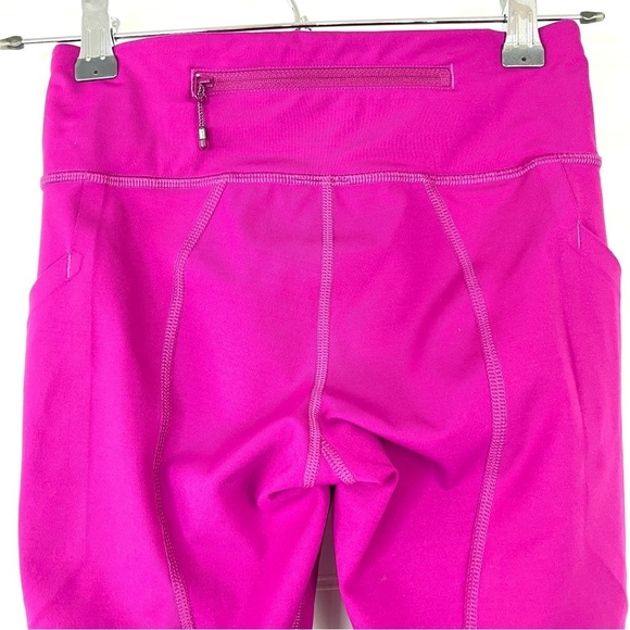 Lululemon Pace Rival Crop 22” inseam Deep Fuschia EUC Size 2 Side Pockets - Picture 5 of 9
